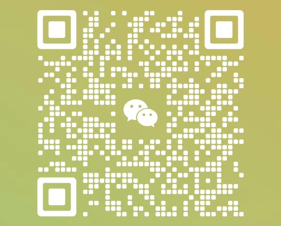 A QR code on a light green background with WeChat logos in the center.