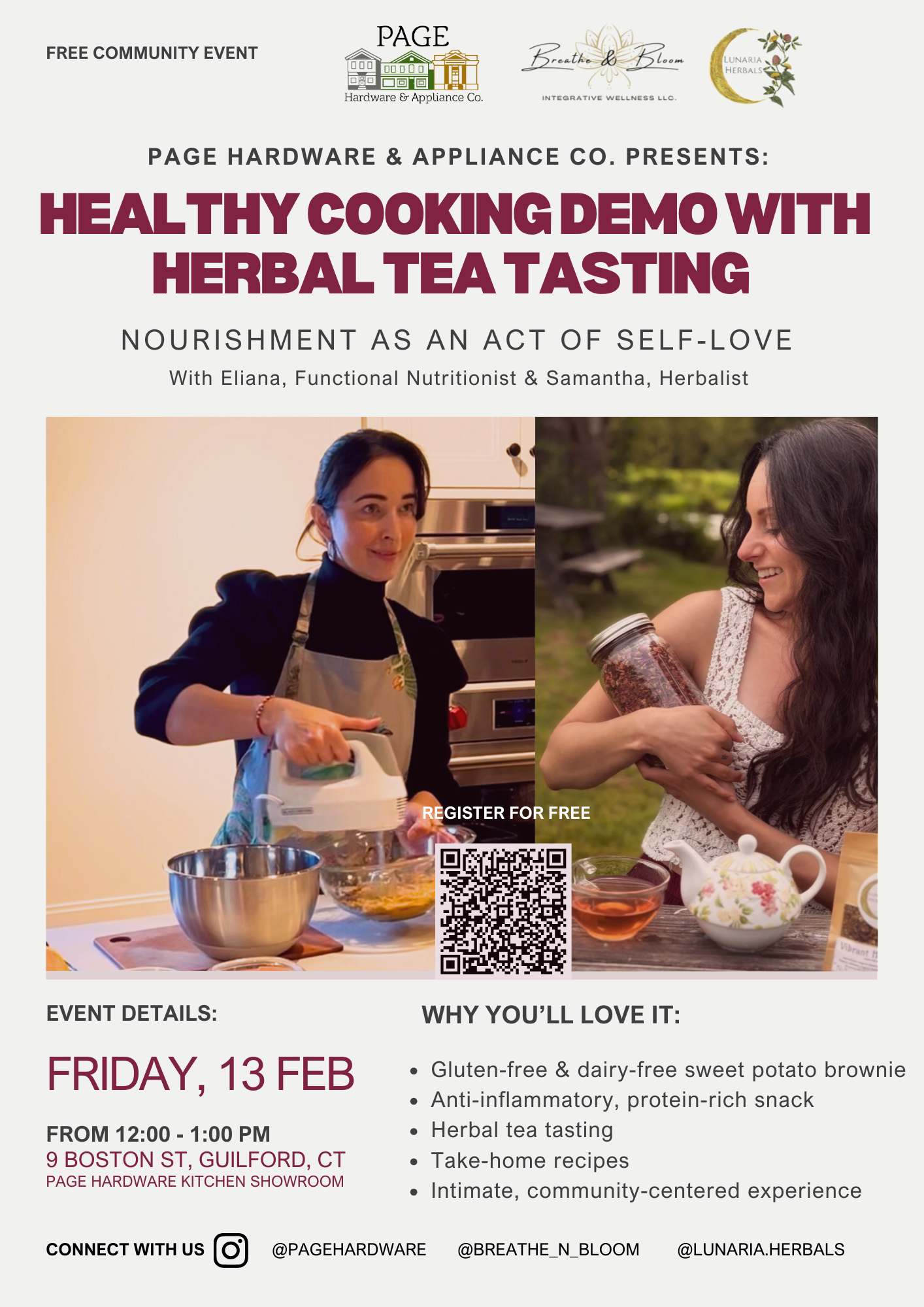Healthy Cooking Demo With Herbal Tea Tasting