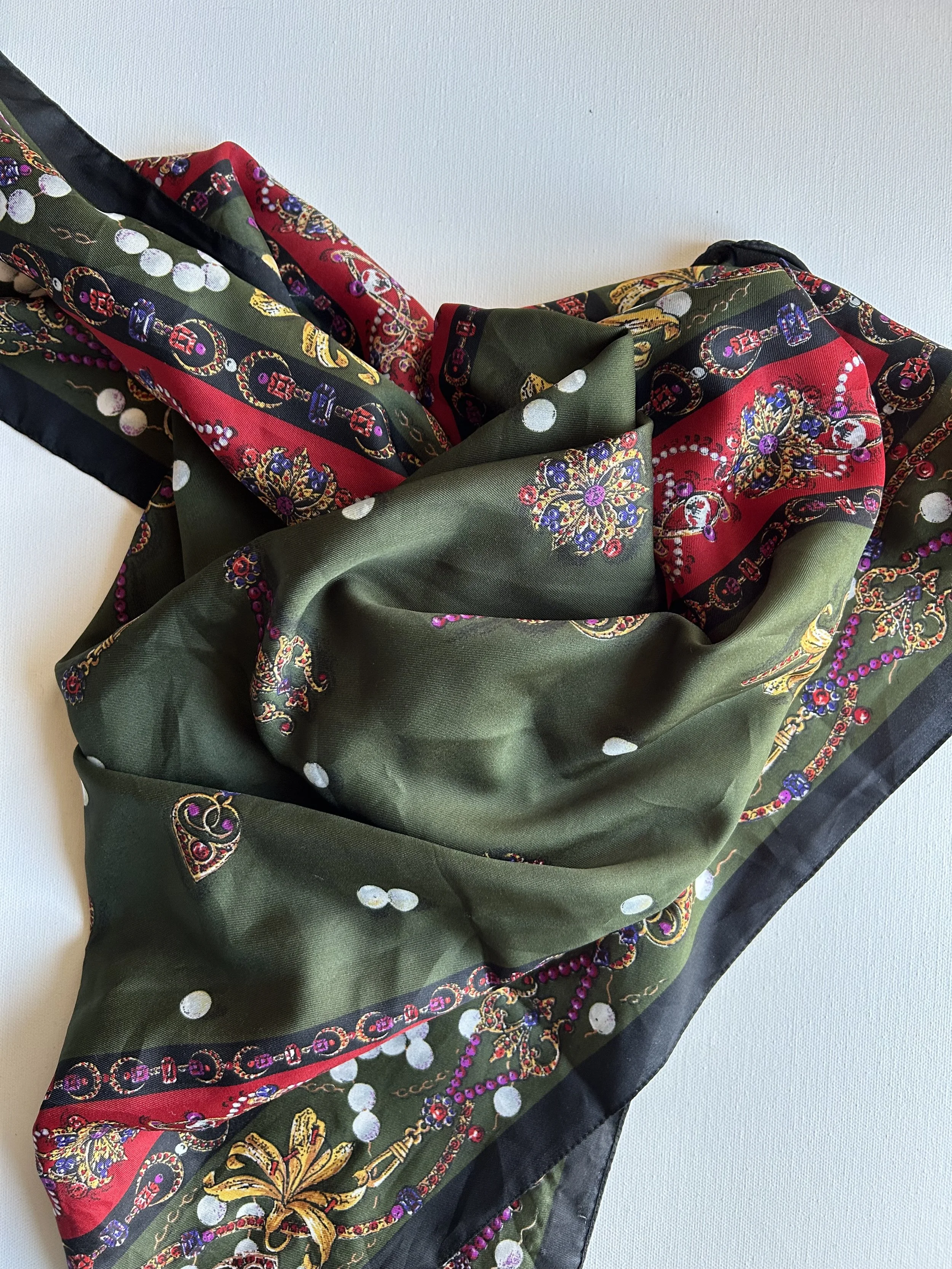 Green and Gold Square Scarf