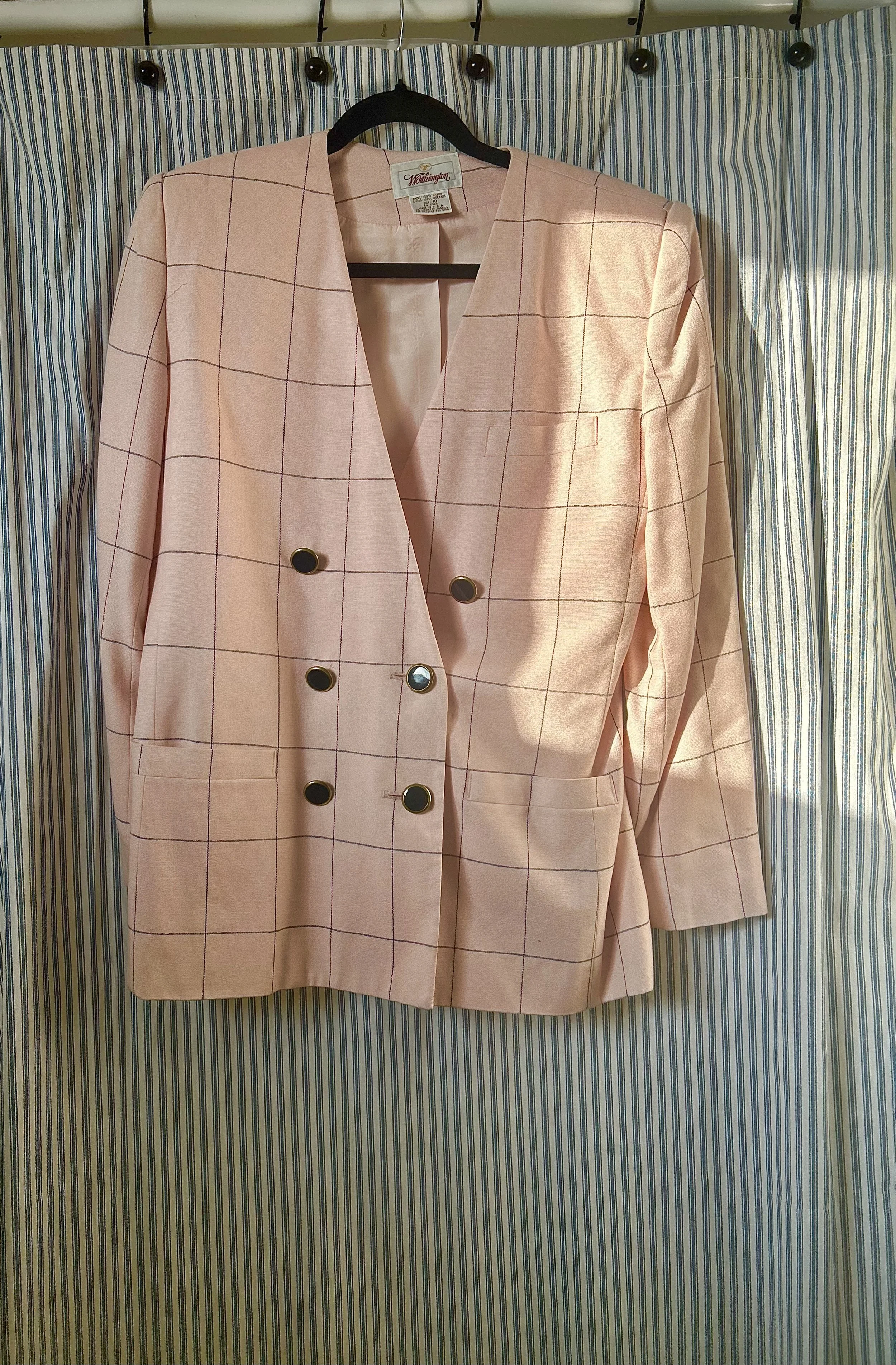 Vintage Worthington Pink Plaid Blazer