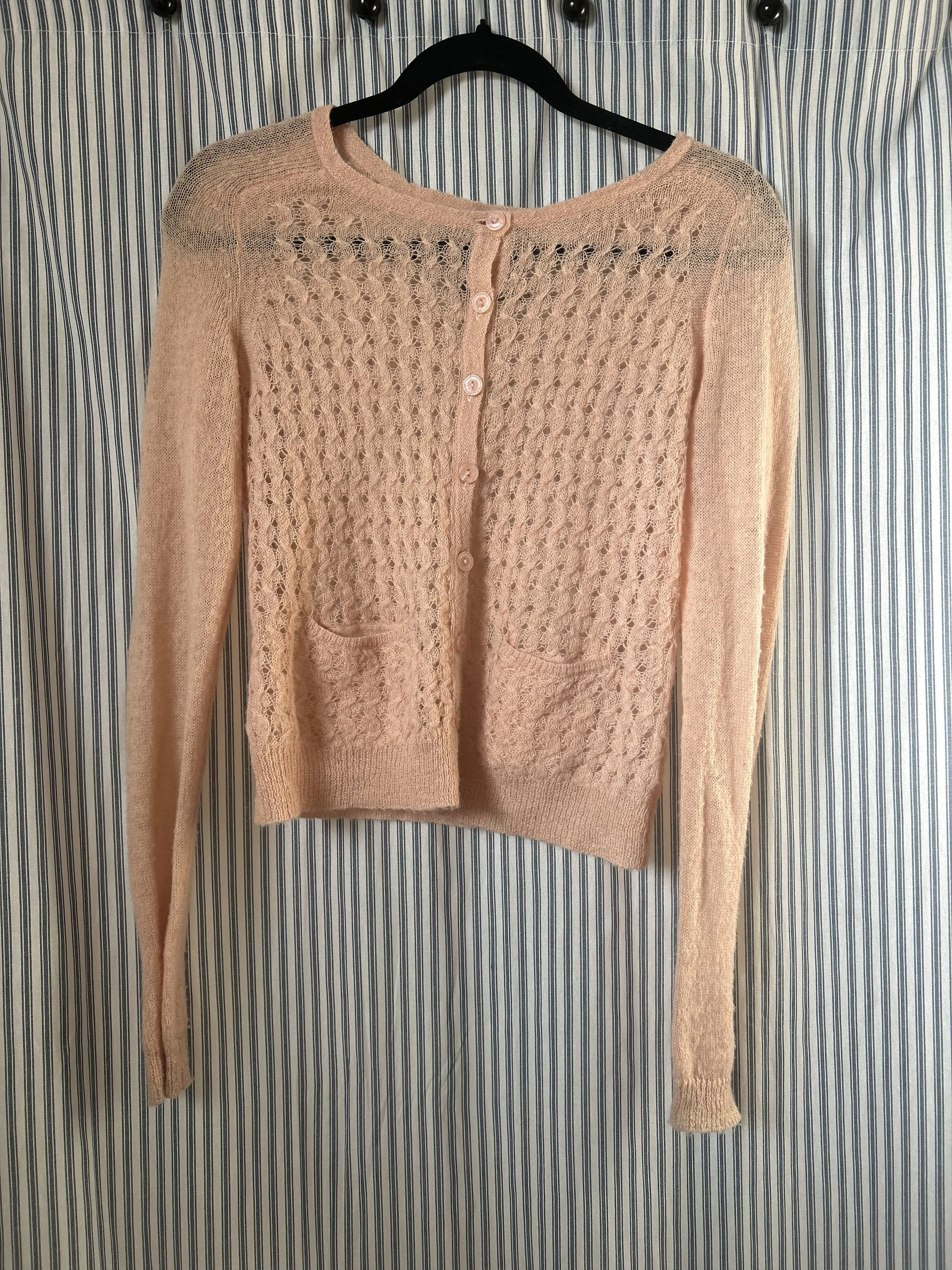 Guinevere Pink Wool Blend Cardigan (Anthropologie)