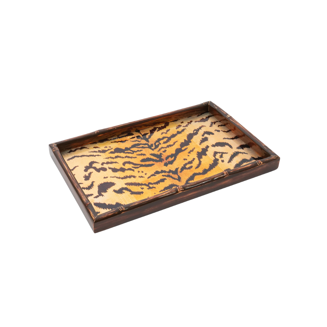 Tigre Golden Bamboo Edge Lacquer Vanity Tray