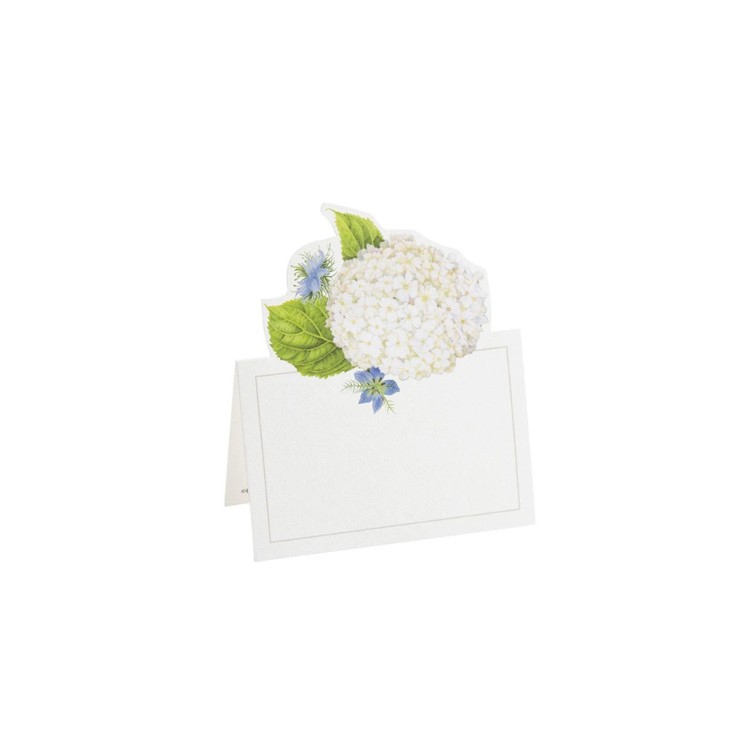 White Blooms Place Cards Die Cut Package 8 In