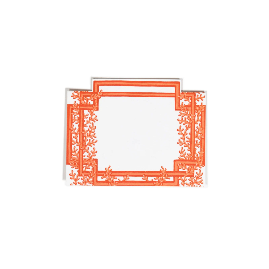 Coral And Trellis Coral Place Card 8 In Die-Cut