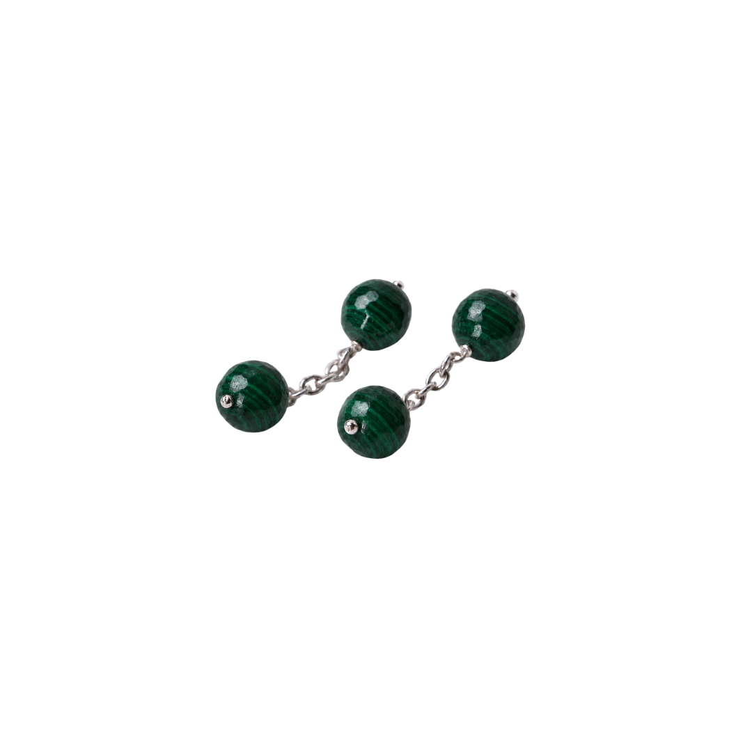Malaquite & Sterling Silver Cufflinks