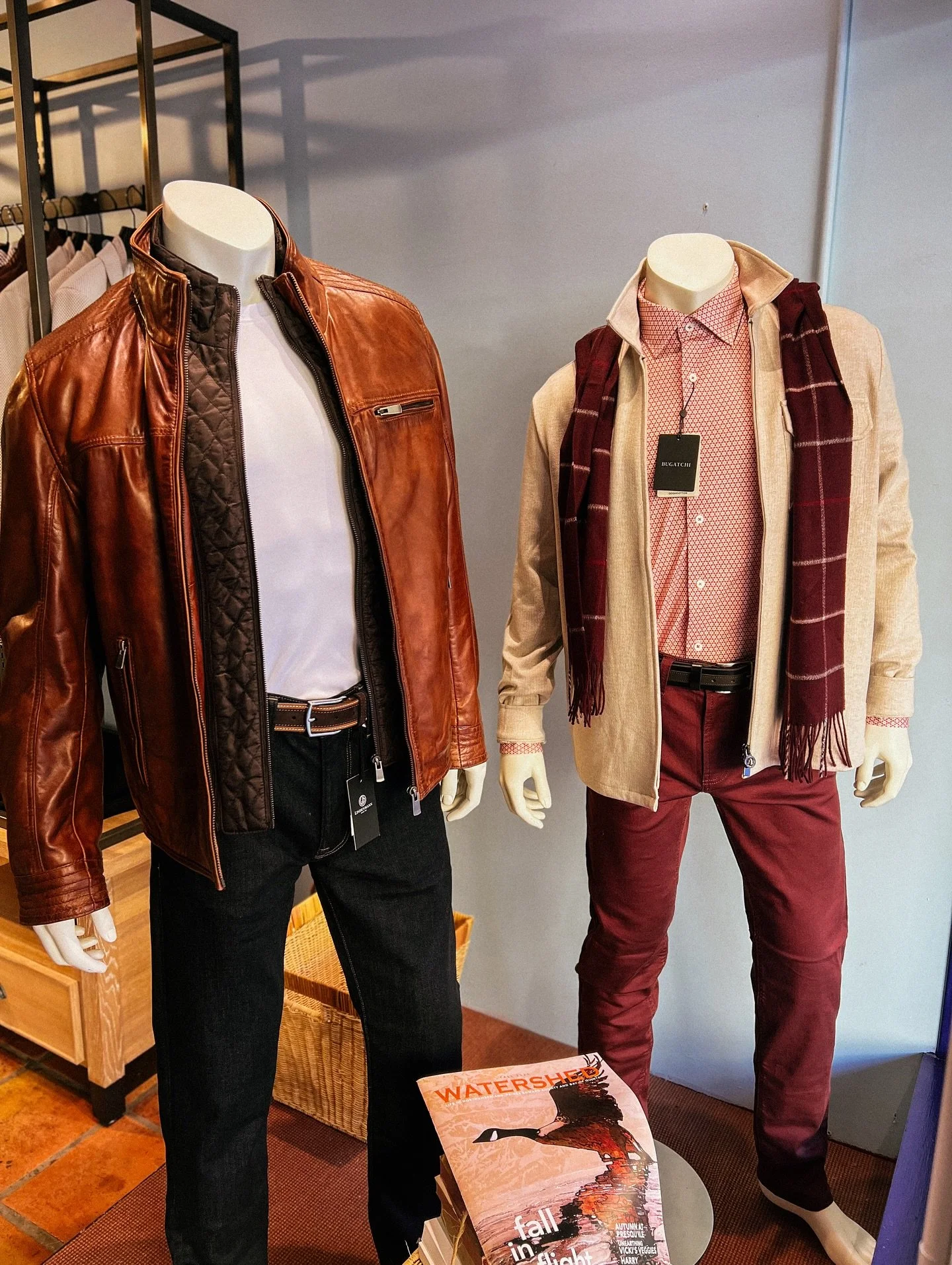 Some of our Fall Looks in the Window 

@loisjeans_ca pants 
@blueindustryna shirt jacket 
@bugatchi shirt 
@34heritageca jeans