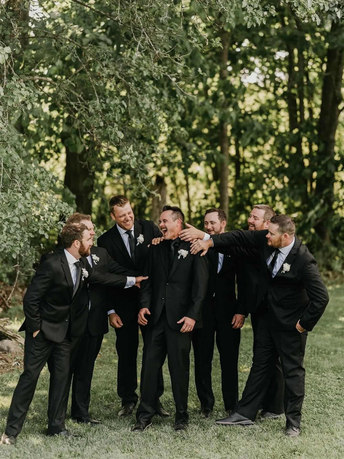 This is how much fun our Grooms and Groomsmen Are that are suited by Lafferty&rsquo;s Menswear