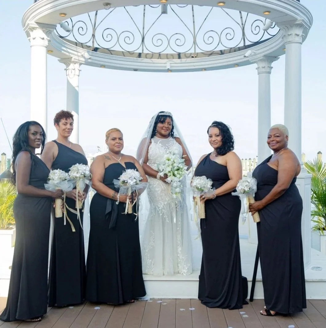 Bridal party in front of the Wedding Dome.