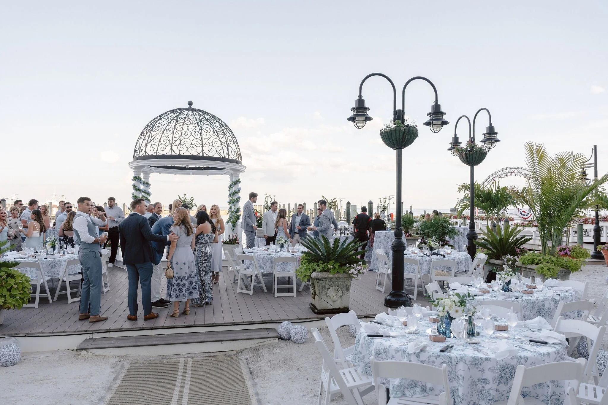 Rehearsal dinner at Wedding Dome for a nautical feel with waterfront views. 