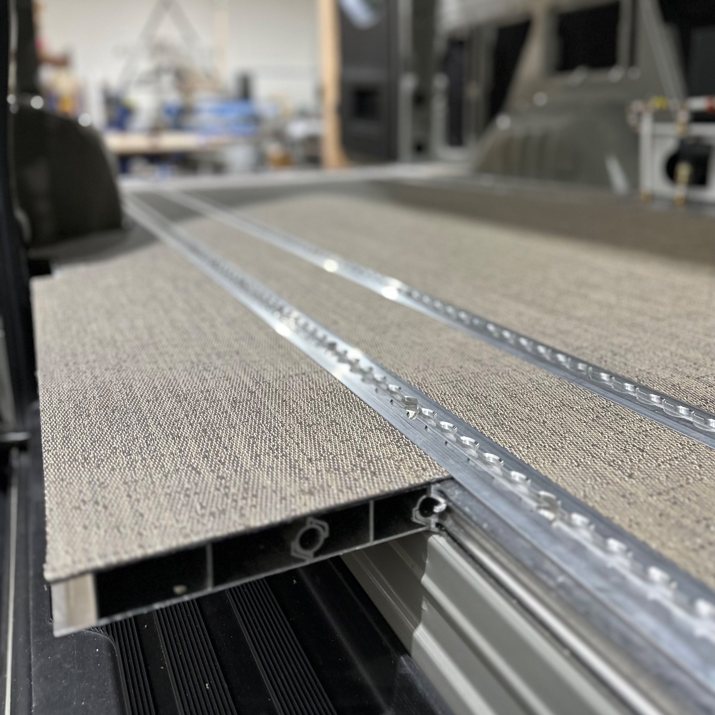 Close-up of SmartFloor system in van interior