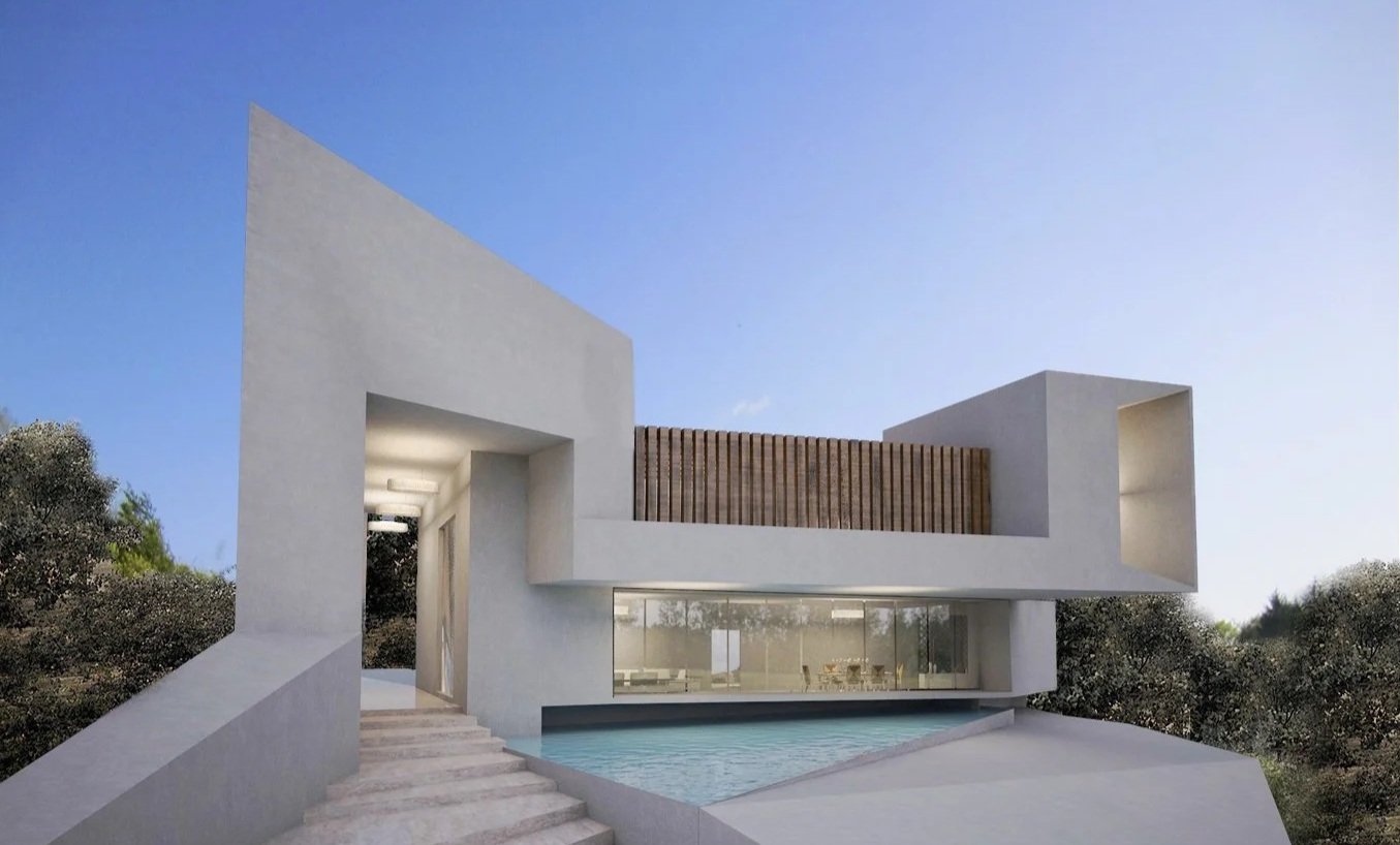 Contemporary villa, garden and pool