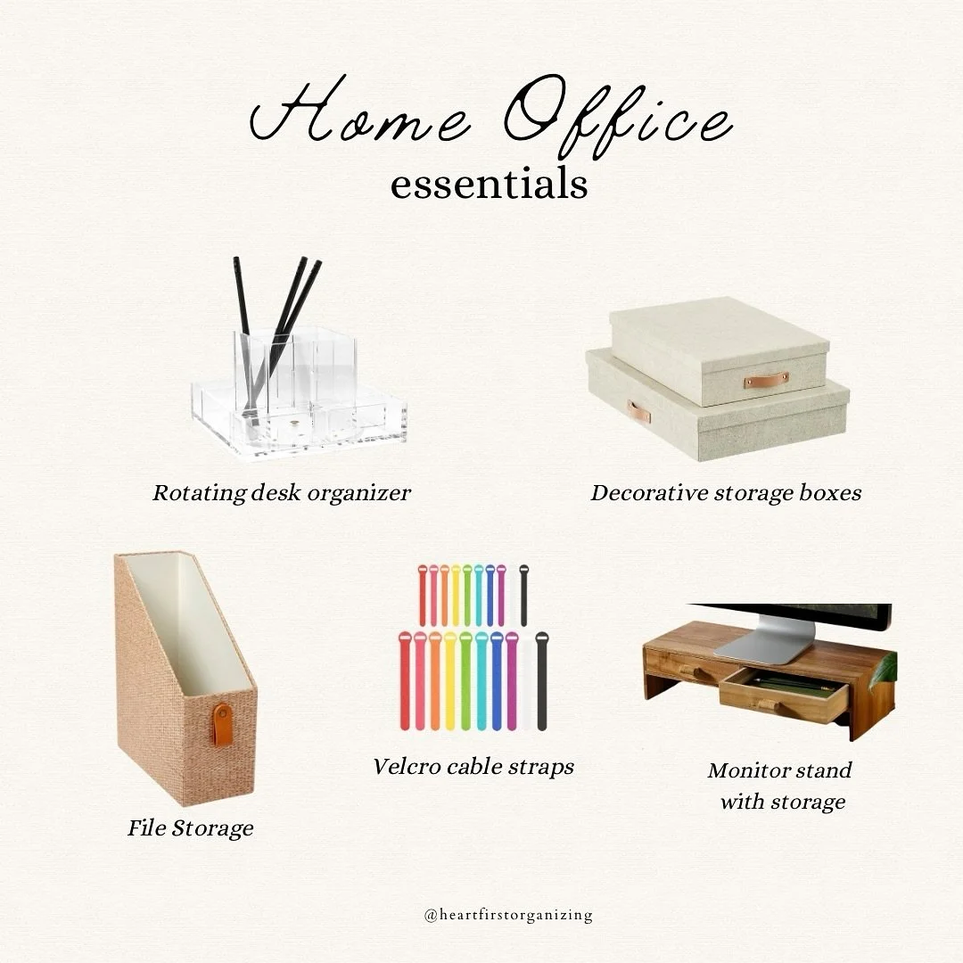 What are your home office must haves? 
My number one tip for home office optimization is to go as digital as possible. Think external hard drives organized by work, personal (medical, estate, finance, car,etc) I plan to do a part 2 with tech gadgets