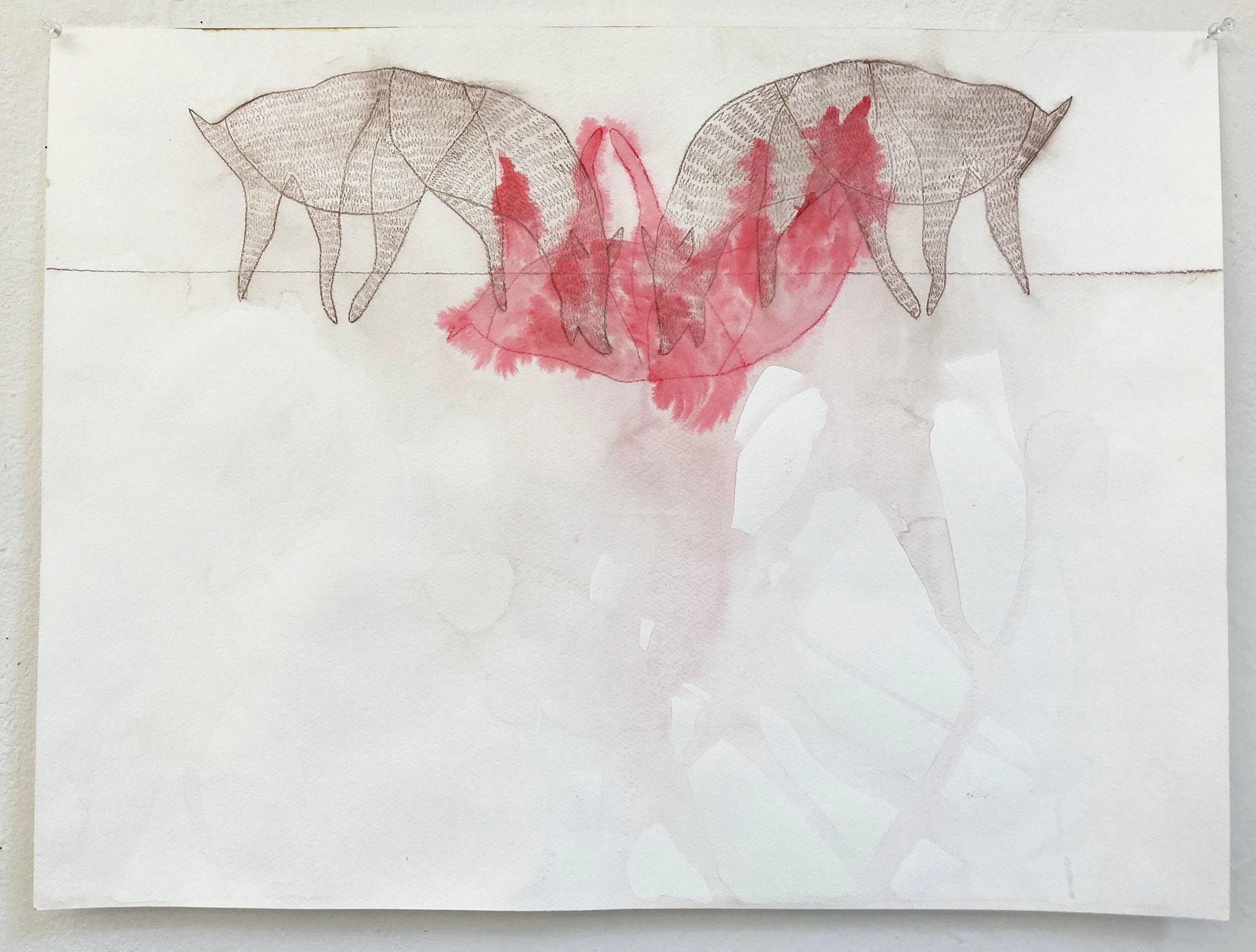 Meal, 2023, mixed media on paper, 18 x 24 in.