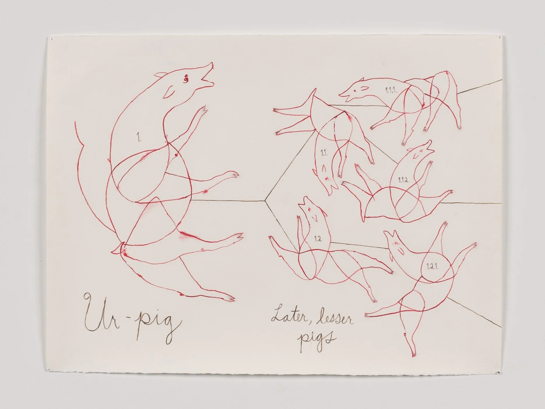 Ur-pig…, 2024, ink and graphite on paper, 22 x 30 in.