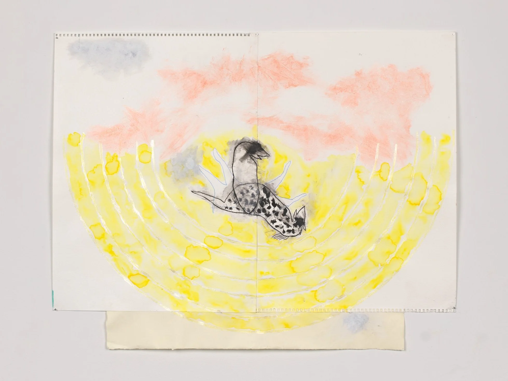 Untitled, 2023, mixed media on paper, 28 x 35 in.