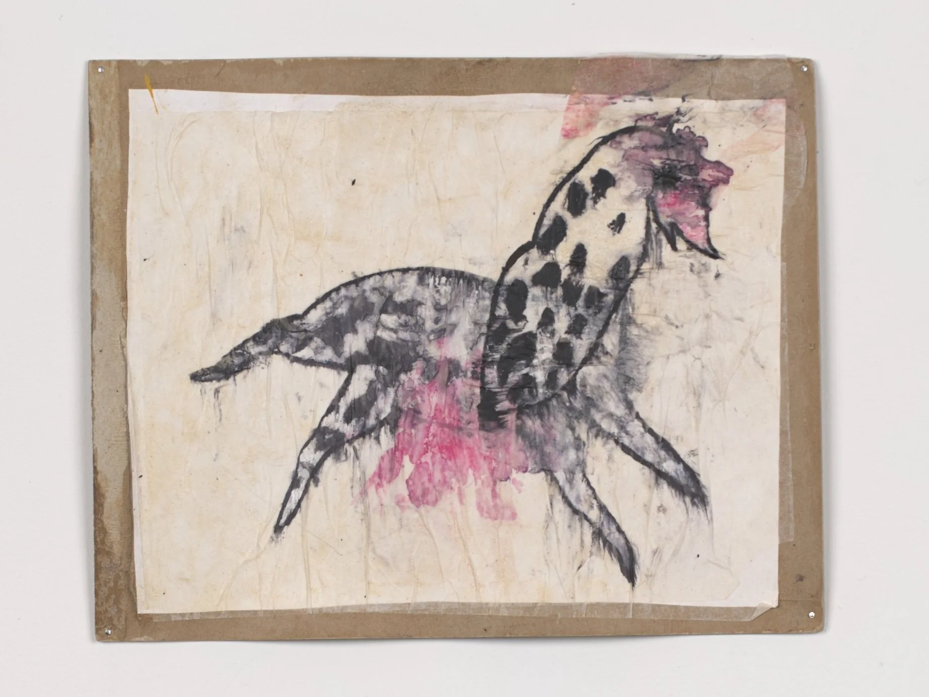 Accident, 2022, mixed media on cardboard, 11 x 14 in.