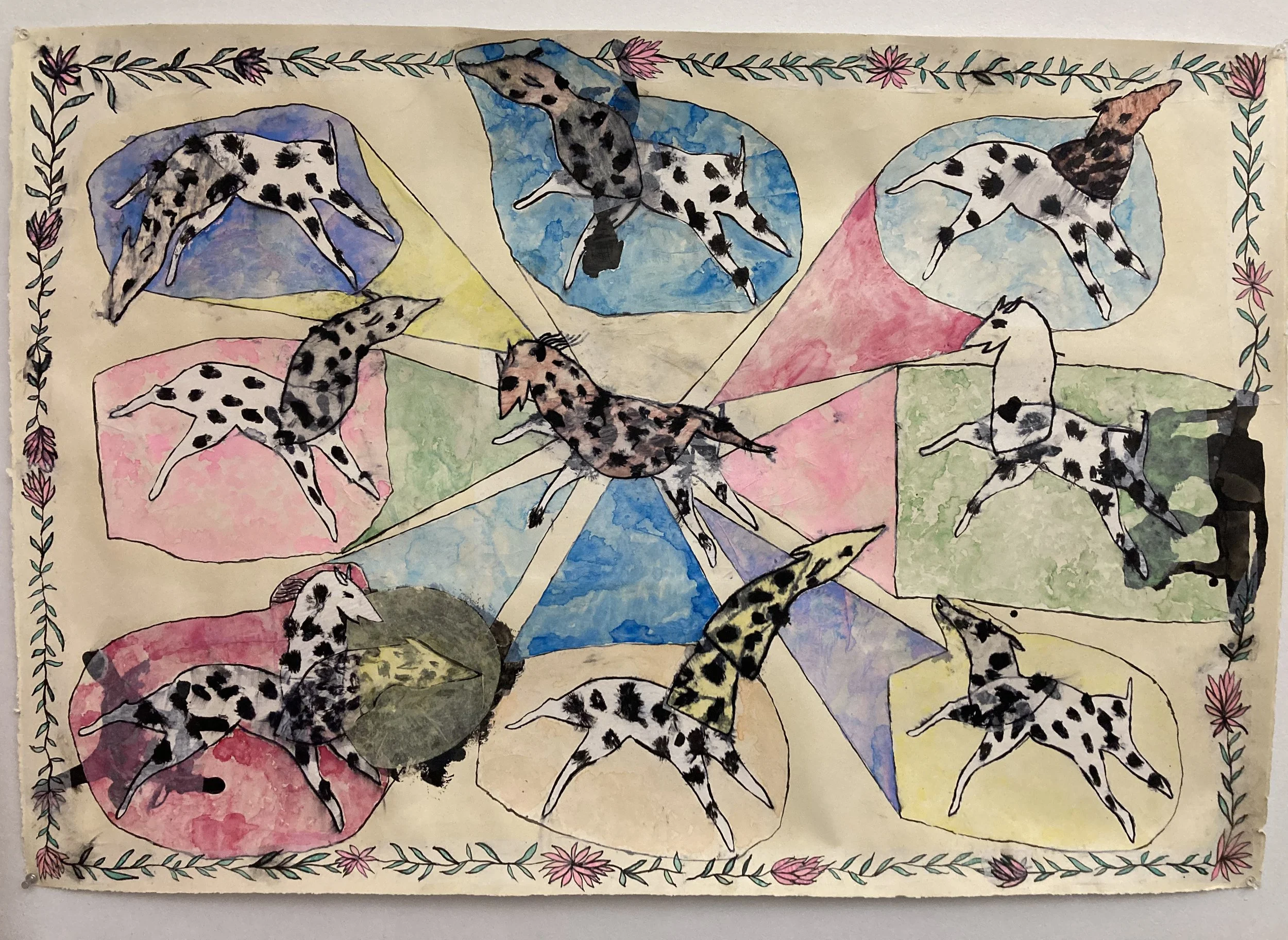 Carousel Taxonomy, 2022, mixed media on paper, 30 x 34 in.