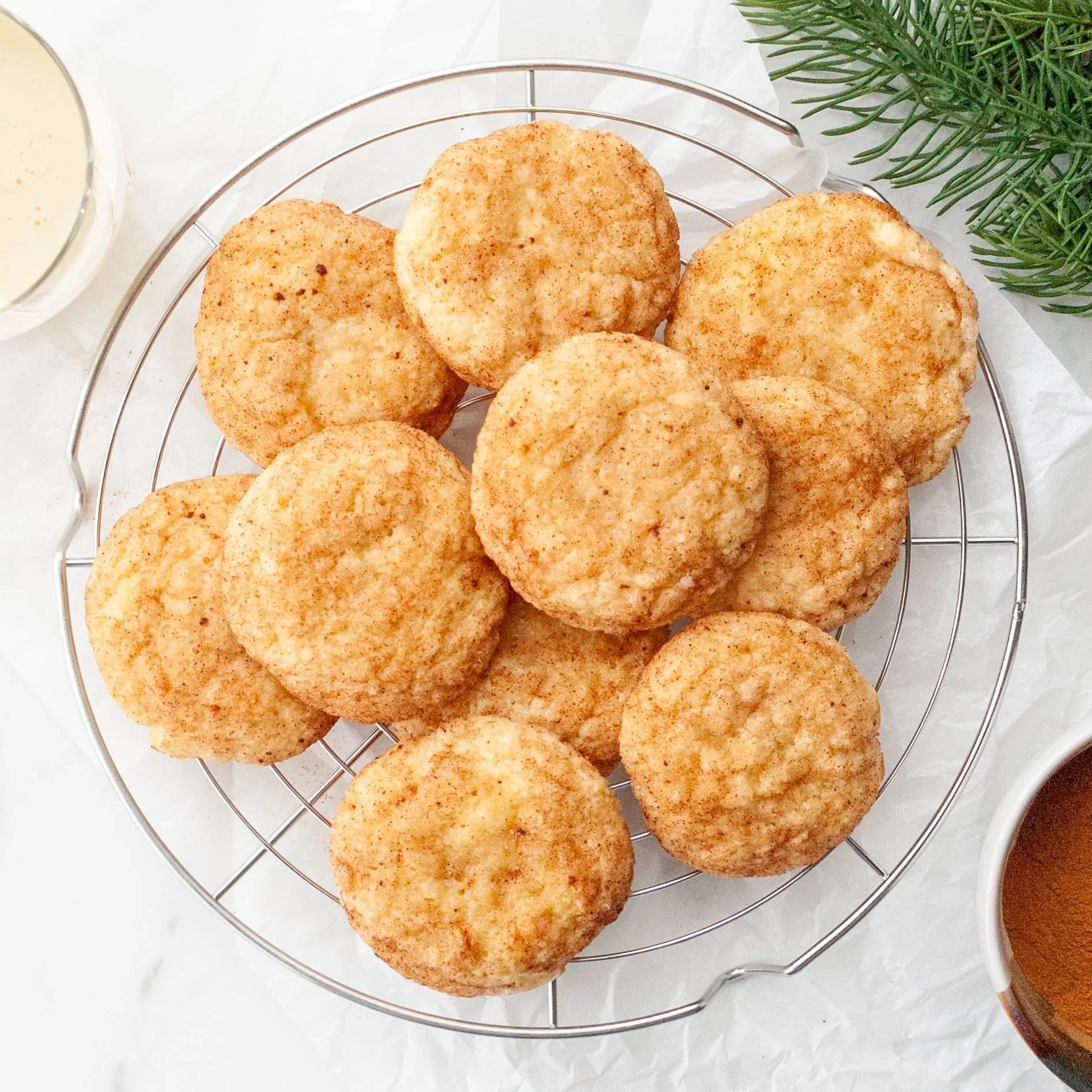 Eggnog Snickerdoodle Cookies