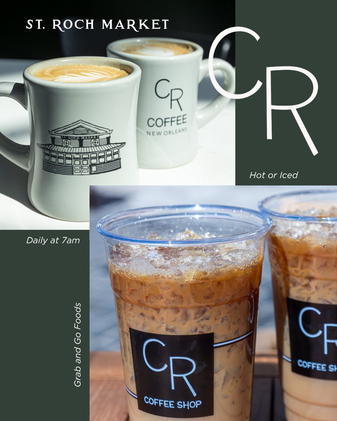 Enjoy delicious coffee blends crafted for you every morning starting at 7am ☕️ ❤️

@crcoffeeshop inside @st.rochmarket

#strochmarket #meetmeatstroch #coffee #neworleans #coffeelover #CRcoffeenola