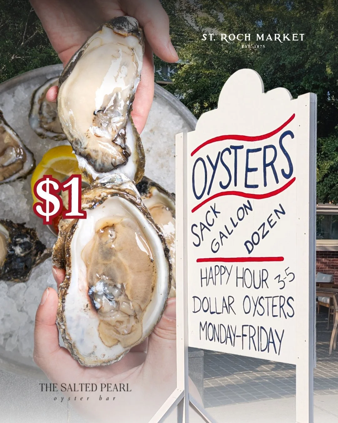 $1 for the best oyster in the city? 👀
 
🦪 At St. Roch Market, Monday-Friday, 3-5pm! 

 #strochmarket #neworleans #nola #oysters #neworleansfood