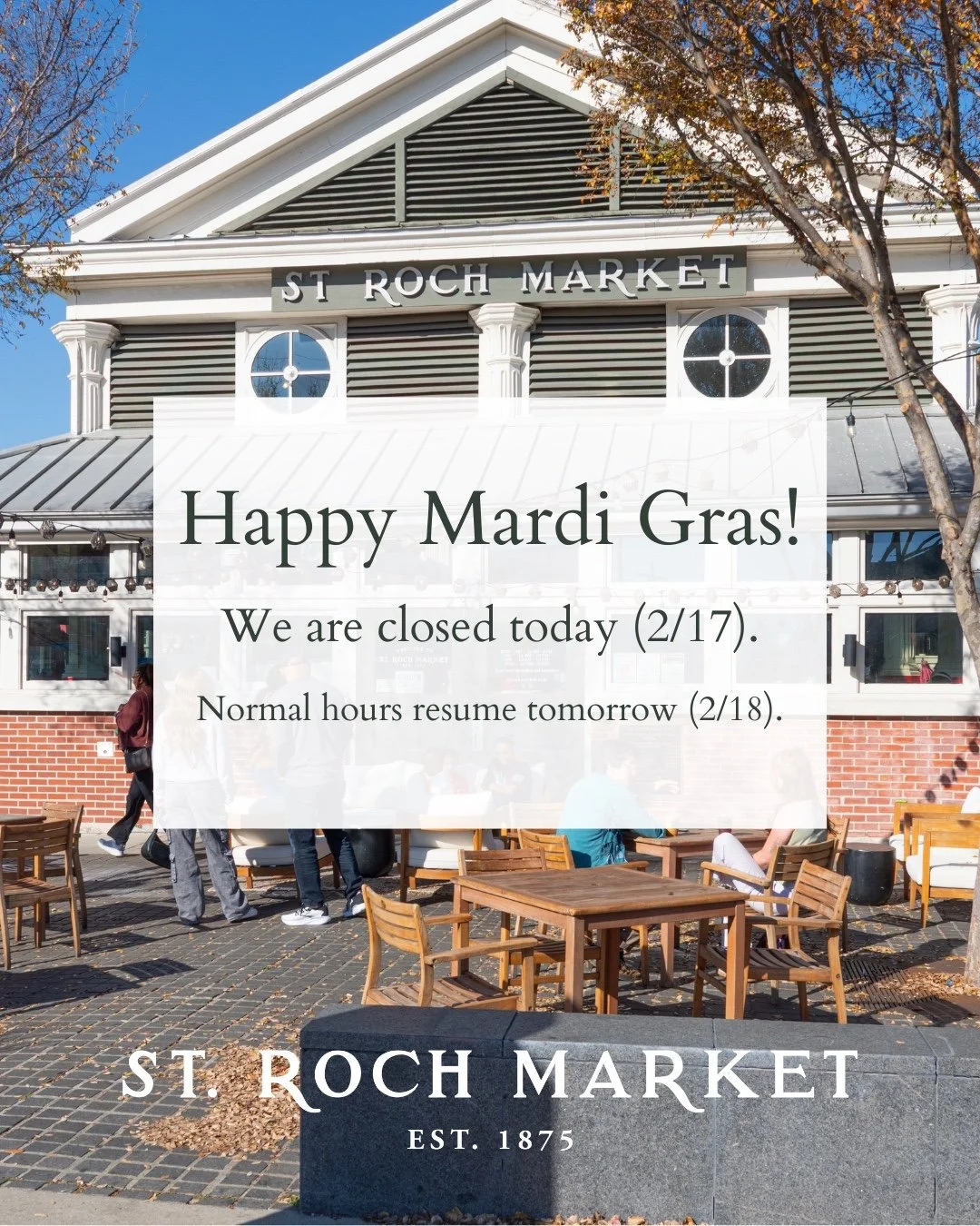Happy Mardi Gras, y'all 🎭 

We are closed today, 2/17, and will resume normal hours tomorrow, 2/18.

#neworleans #carnival #mardigras