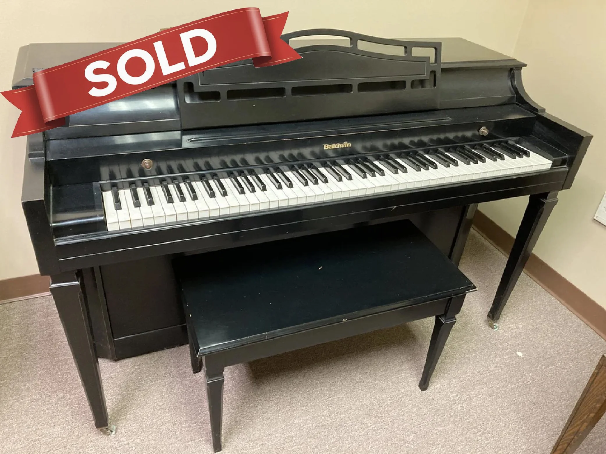 Baldwin Upright, Acrosonic 36” ebony finish (vintage/rare) ++SOLD++