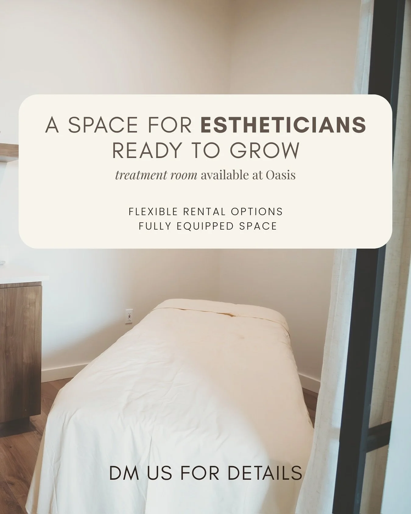 Looking for a space to take clients?
We have a treatment room available at Oasis 🤍
 Perfect for a beauty or wellness professional ready to grow.
Fully equipped + flexible options available.

DM us for details ✨

#fortworthesthetician #treatmentroomf