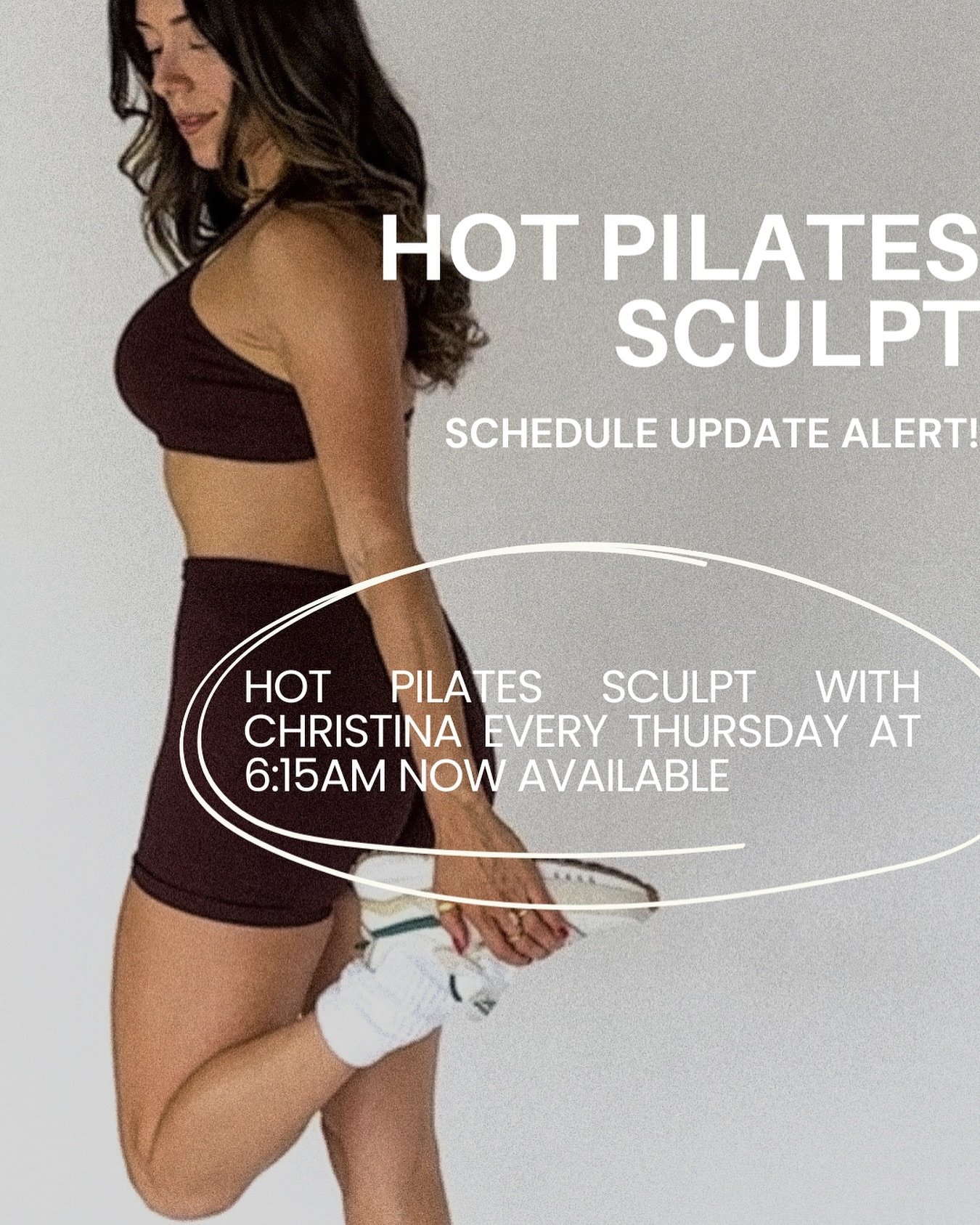 🚨Schedule update!🚨

Catch Christina at 6:15AMs every Thursday morning!🔥🍑✨#hotpilatesscuplt