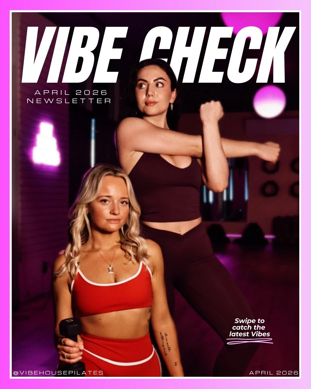 Our April Vibe House Pilates newsletter is here ✨
Swipe to see what vibes we&rsquo;re bringing all month long.

From NEW CHOREO to special pop-ups, it&rsquo;s all happening 🔥

3 Year Anniversary Celebration 🎉
Join us April 11th all morning long as 