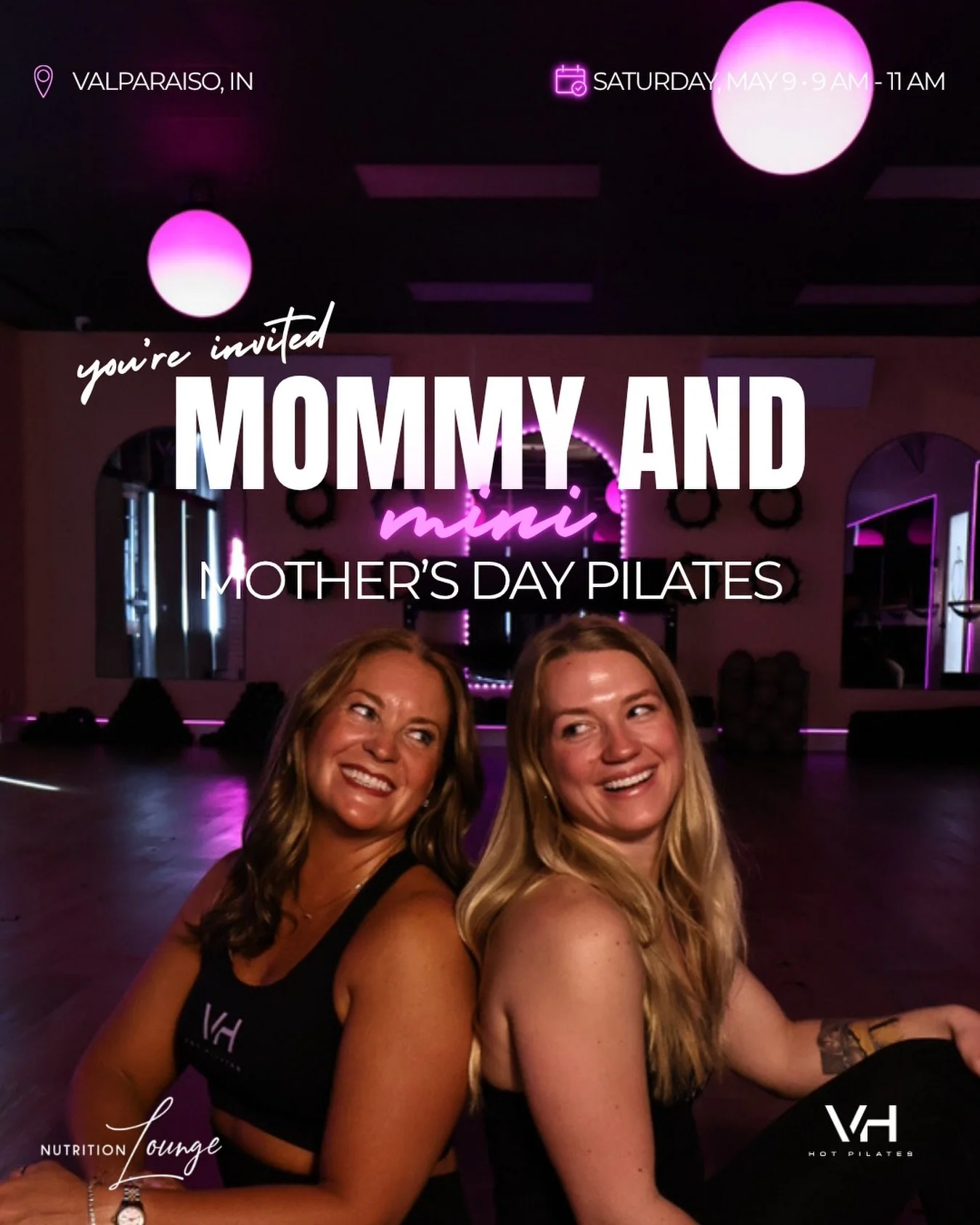 MOMMY &amp; ME: MOTHER&rsquo;S DAY VIBE 🤍✨

This Saturday, we&rsquo;re bringing the ENERGY back to Nutrition Lounge Valparaiso and the room is almost full. ⚡️

Only a few spots remain for our Mommy &amp; Me Mother&rsquo;s Day pop-up with VIBE HOUSE 