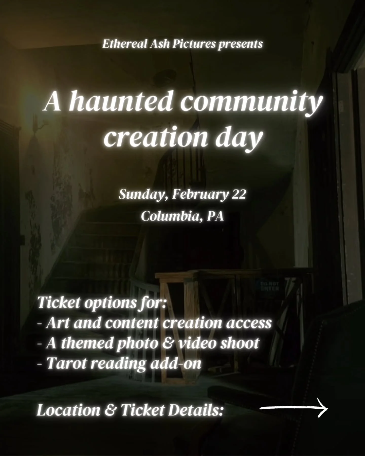 Hi folks! As teased earlier this month I'm putting together a community creation day this February. Details can be found in the images, as well as within the sign-up |ink (found in my b&iacute;o!)

Join us for a few (spooky) hours to create photos, v