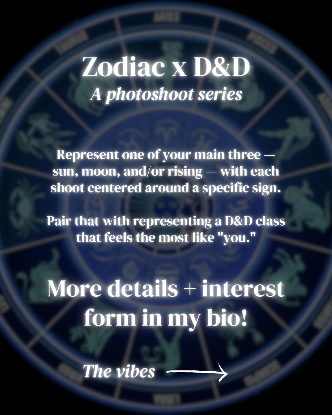 As I am physically incapable of just sticking to little projects, I am dreaming of putting together a 12-part zodiac meets D&amp;D photo series &mdash; a project that will definitely see its way into 2027 (and probably further to be so real since I'm