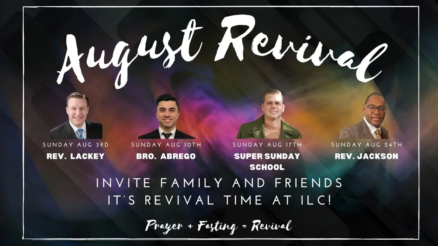 August is going to be a month to remember.
Let's join together in prayer and fasting for our family, friends, and city!
Service starts at 1PM
All classes start at 12PM
Address in Bio.