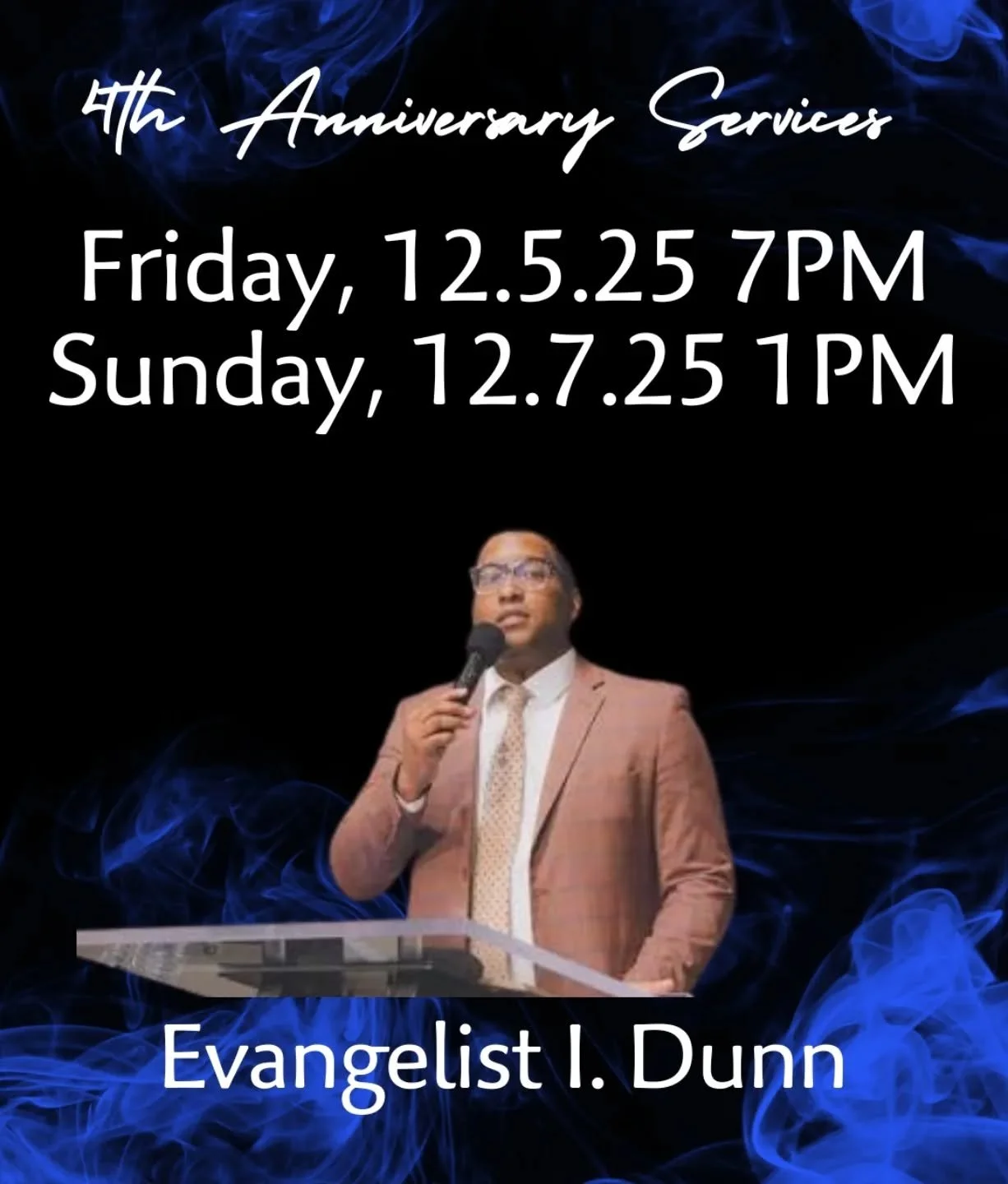 SAN BERNARDINO, YOU ARE INVITED!
Apostolic Holy Ghost&ndash;Filled Anniversary Service

Neighbors, our church is celebrating 4 years of revival in the city of San Bernardino, and we want YOU there!

For four years we&rsquo;ve prayed, fasted, preached