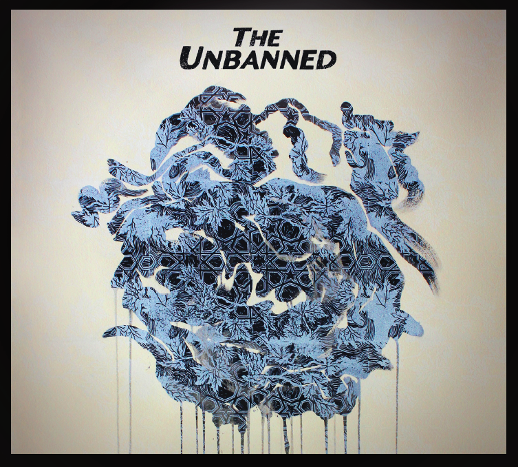 The Unbanned    -    Ink & Linocut on Paper, Digital Collage