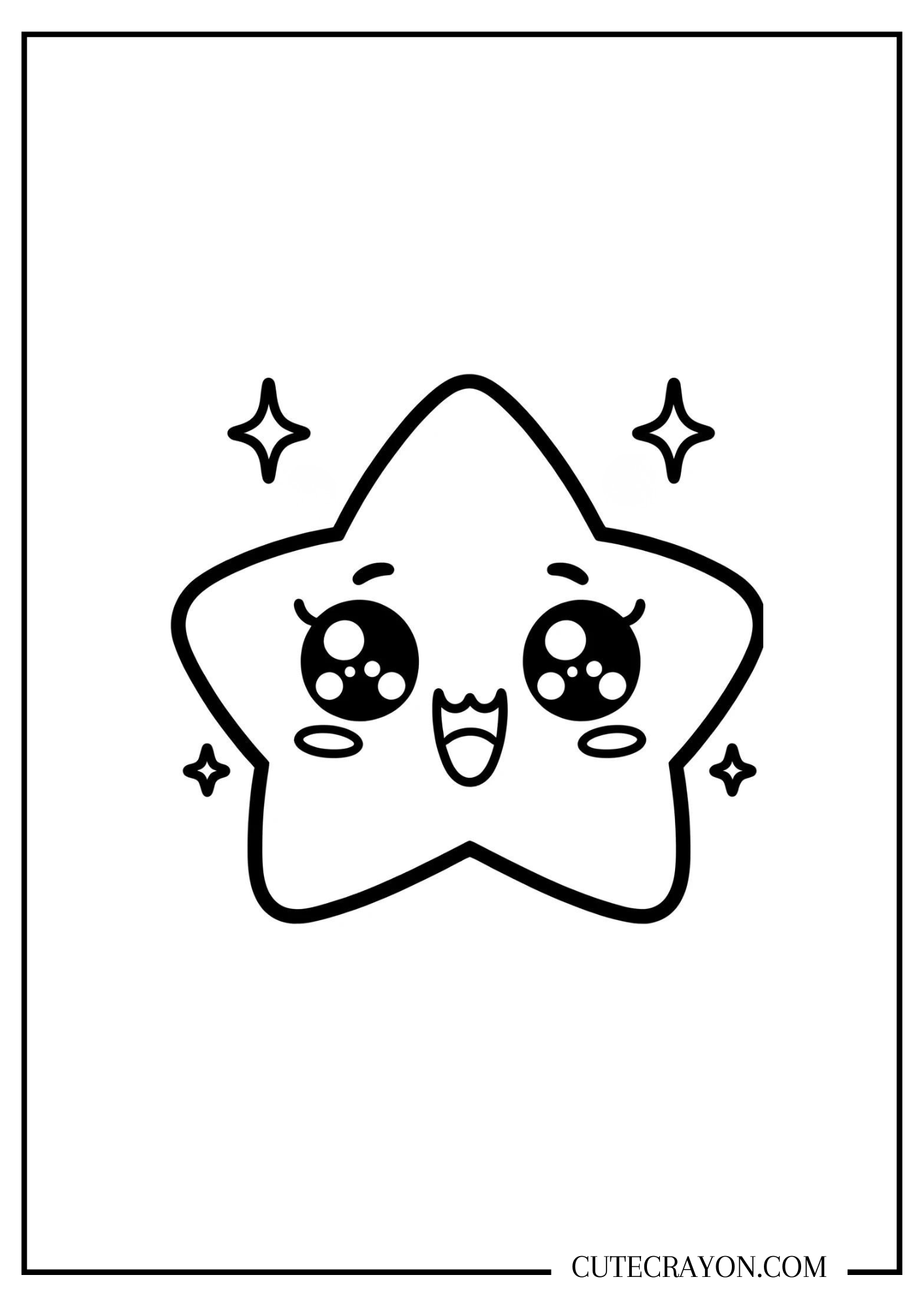 cute and preppy coloring page for girls featuring a kawaii star