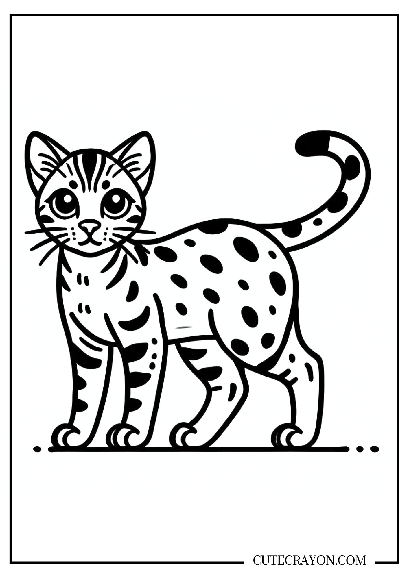 simple bengal cat coloring pages