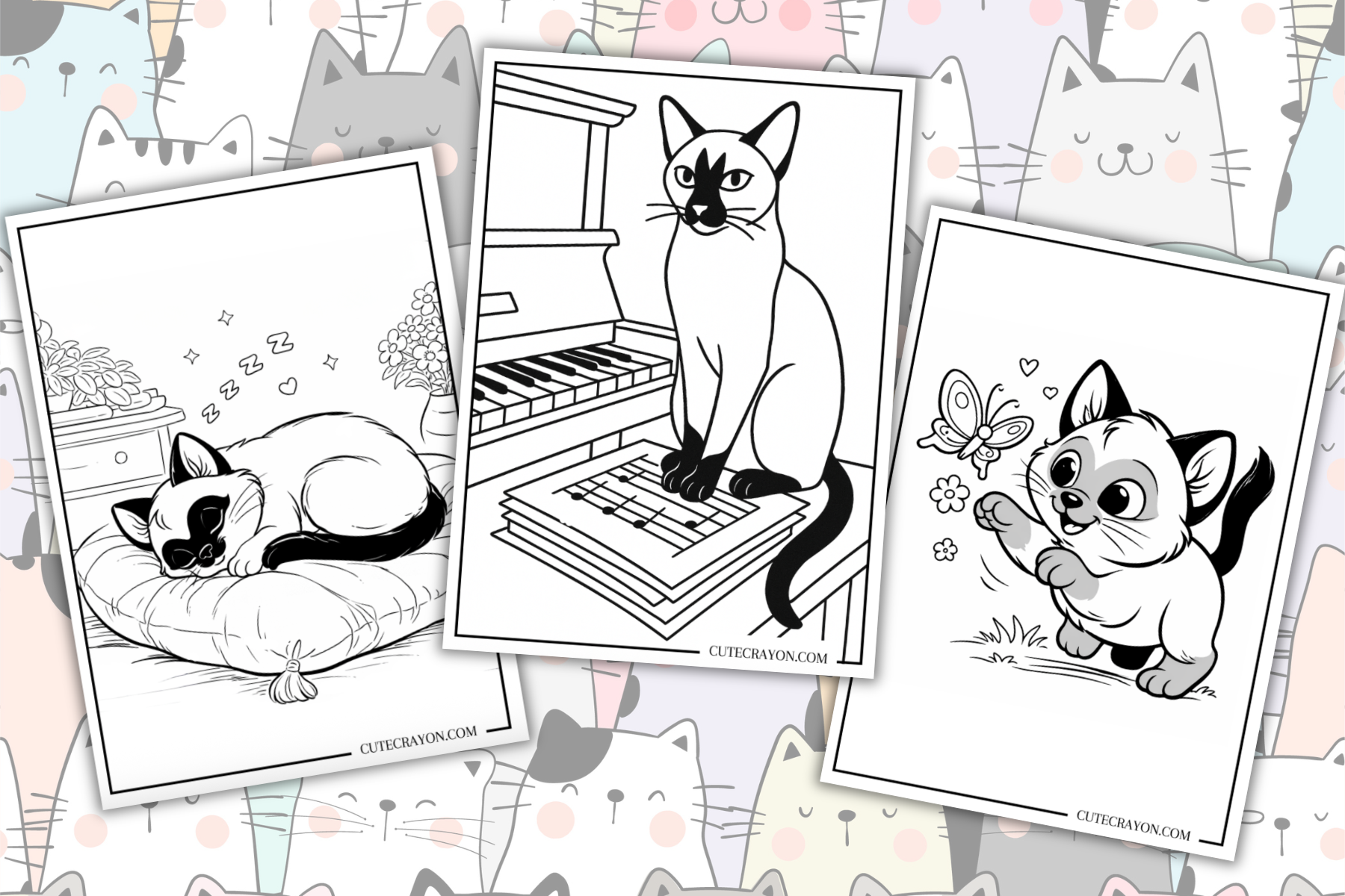 siamese cat coloring pages