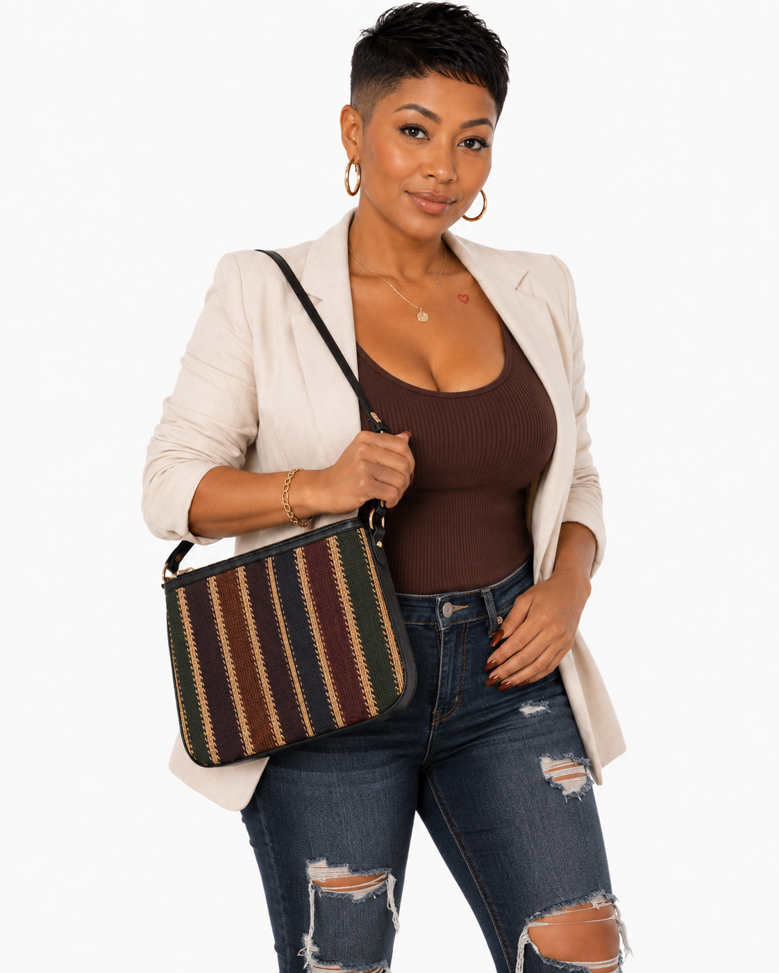 Sexy Earthy Glam | Luxe Earth Tone Small Shoulder Bag