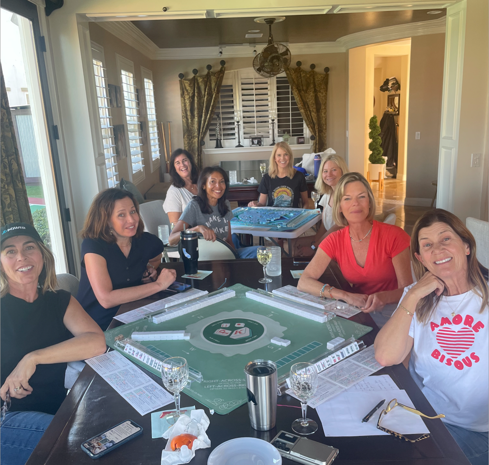 BAM! Beginner American Mahjong students learning and playing together at a custom class in San Diego