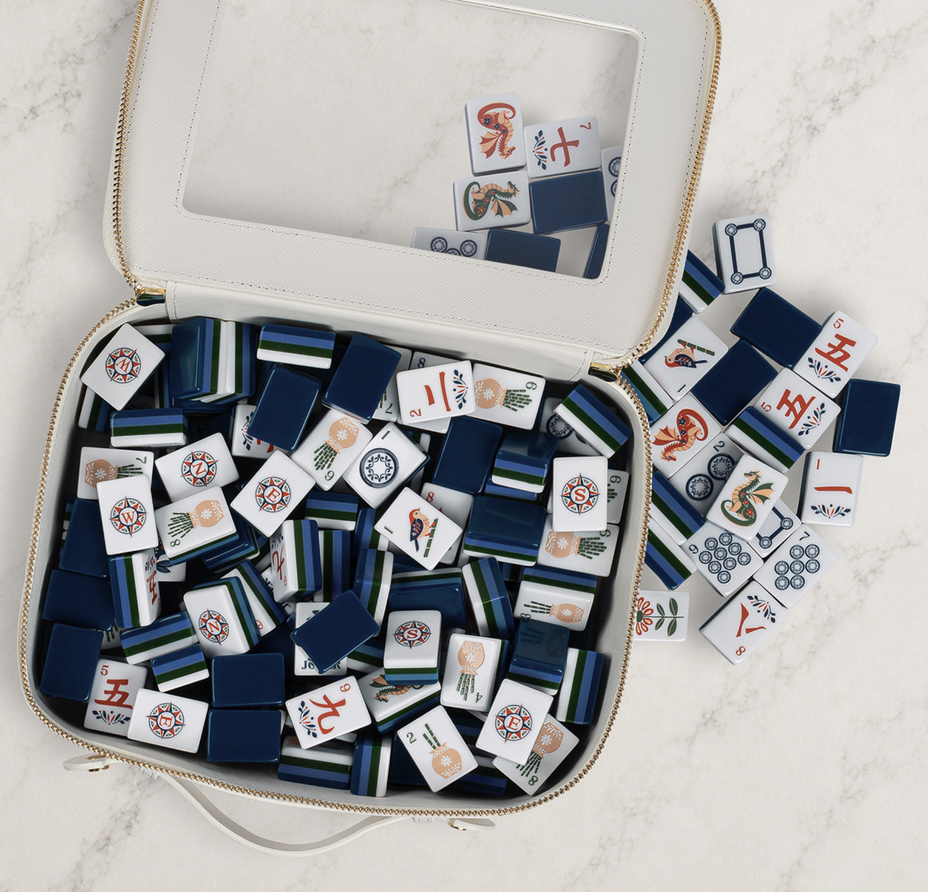 Sweet Jojo Mahjong tiles in beautiful travel case