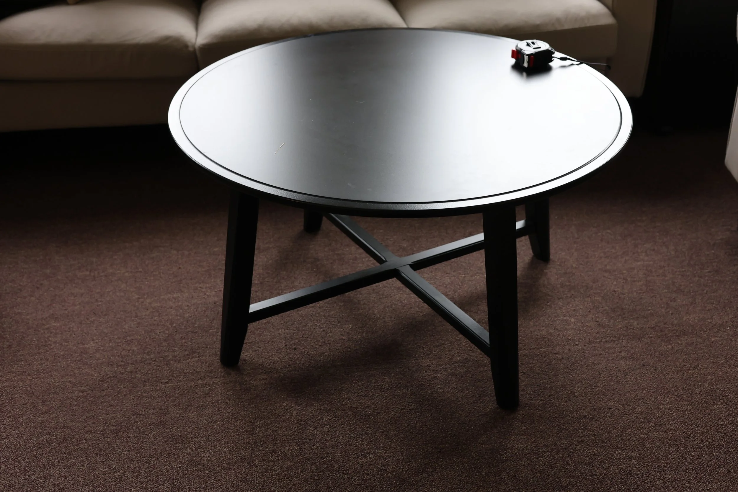 Round Black Coffee Table