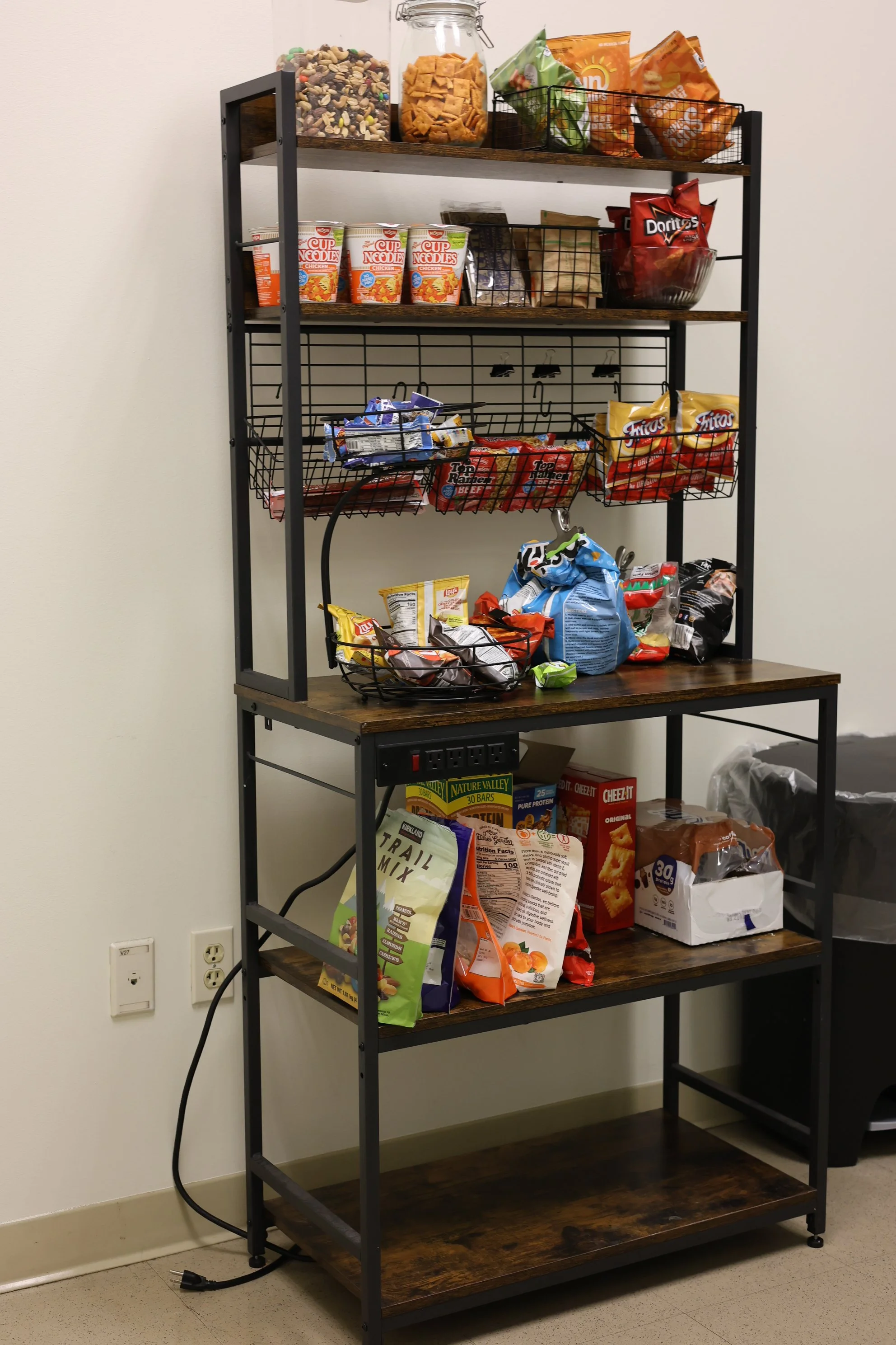 Tall Baker's Shelf with Power/Charging Hookup