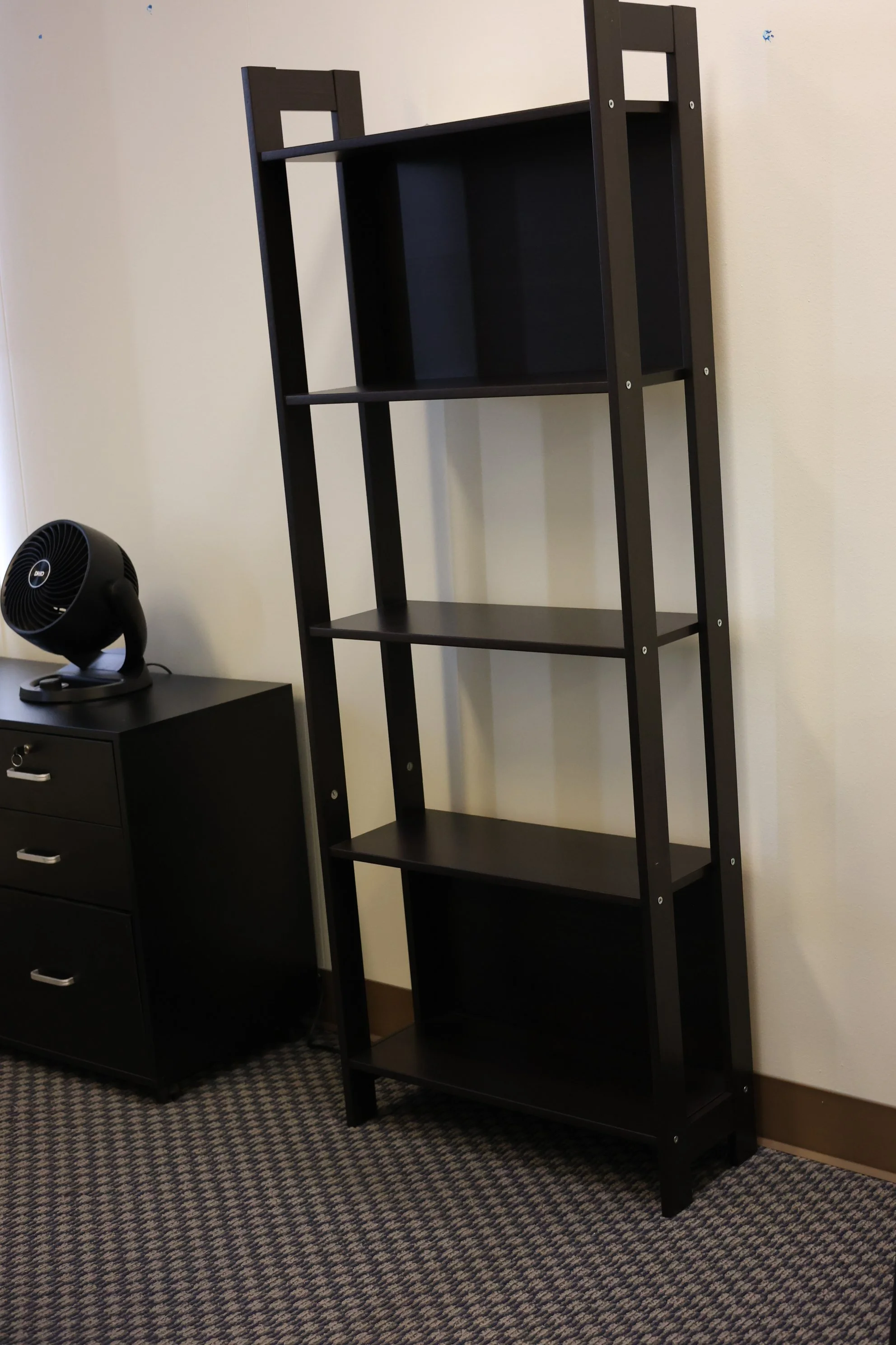 Black bookshelf