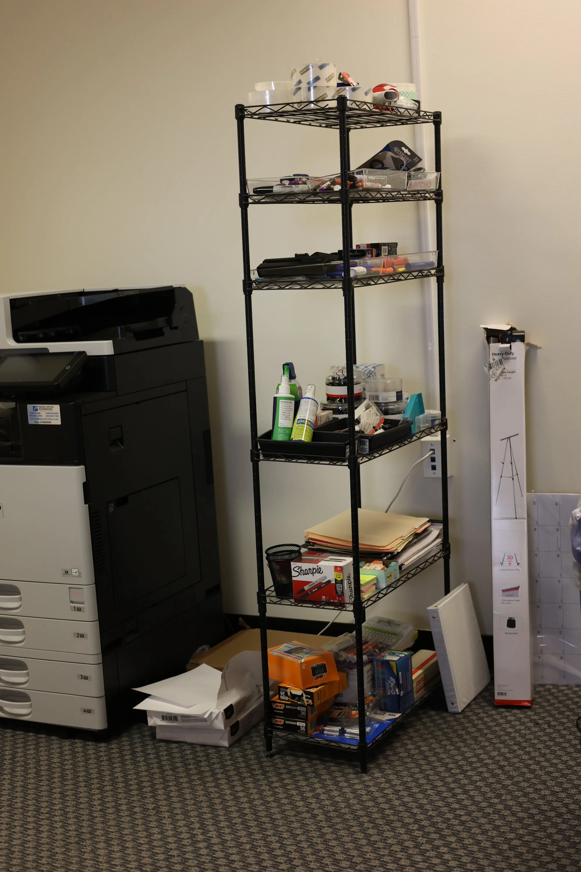 Tall Black Wire Rack Shelf with  Adjustable Shelves