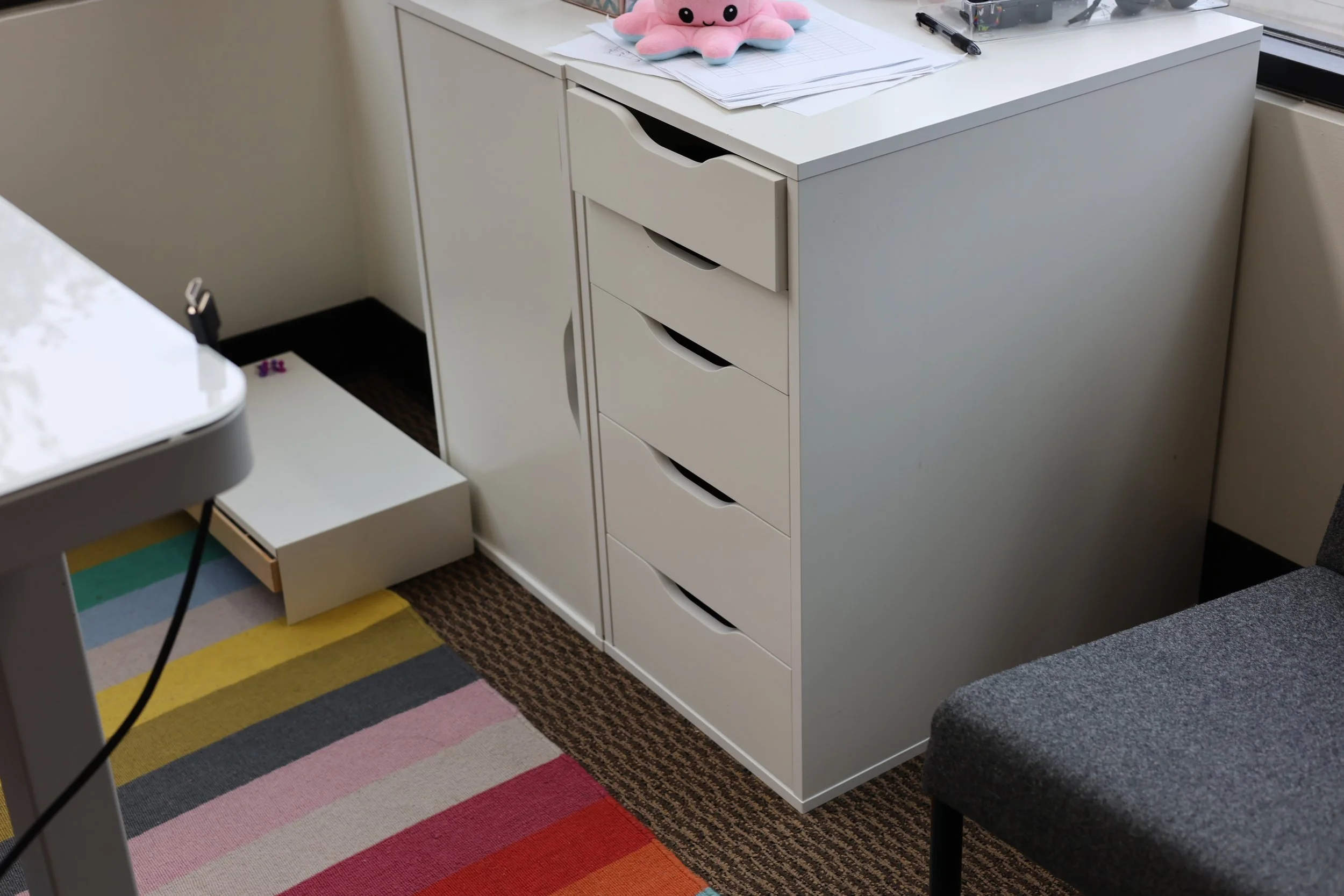 White File Cabinet with Drawers 2 piece