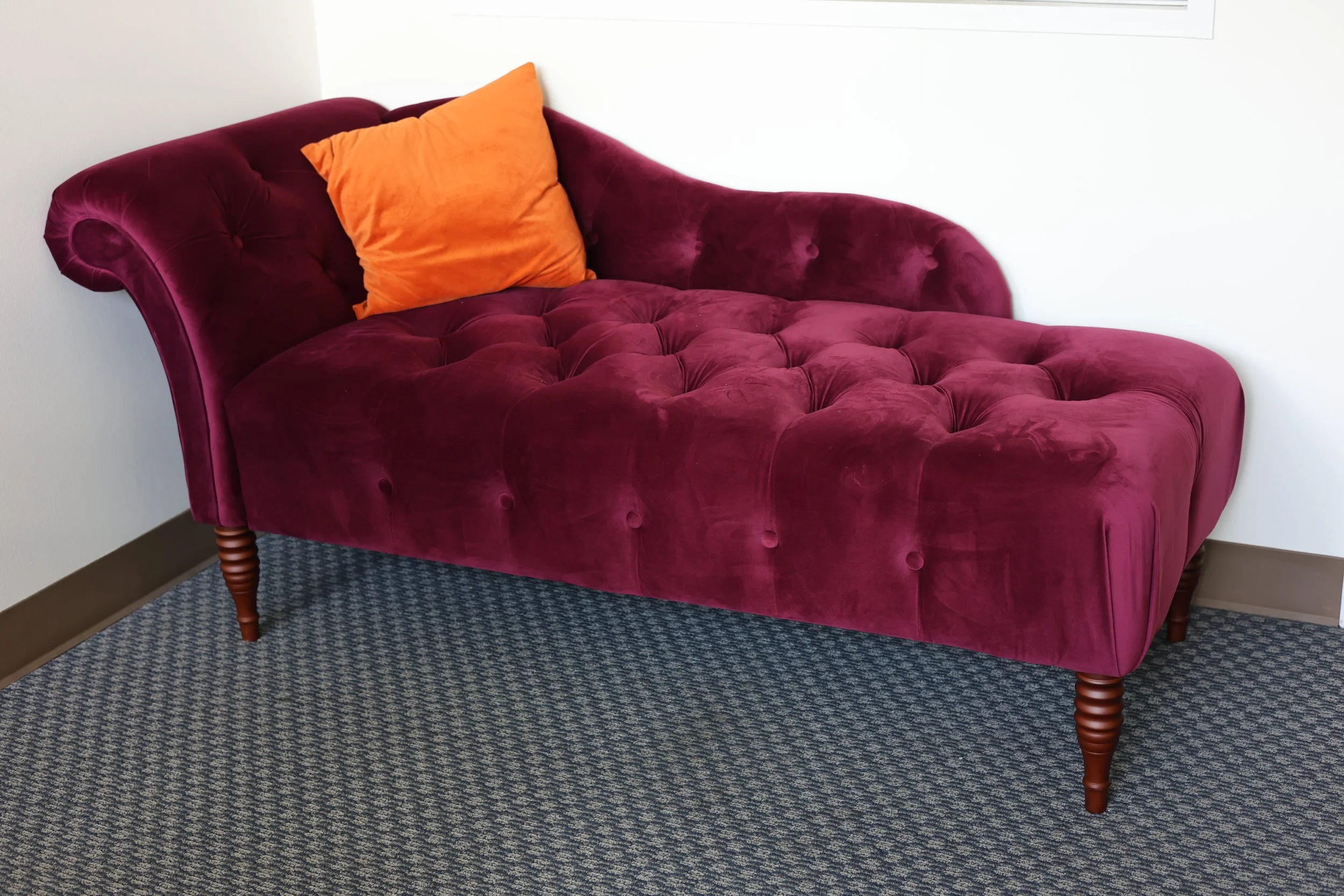 Velvet Fuchsia Chaise Lounge / Fainting Couch