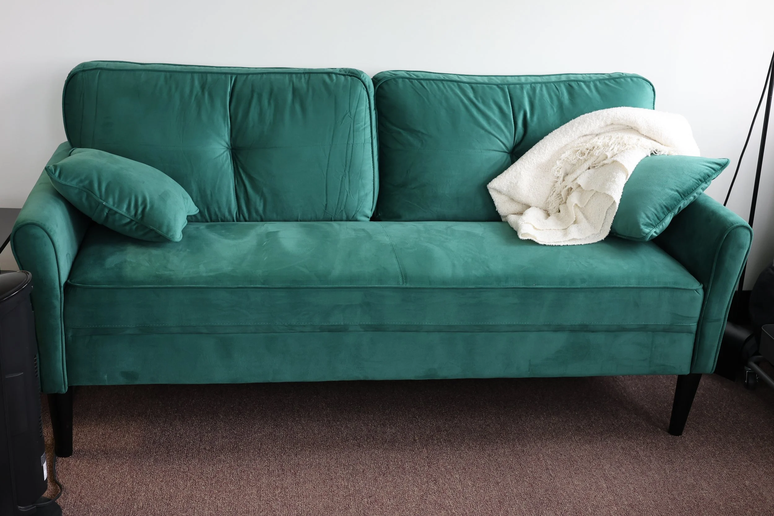 Green Velvet Loveseat Sofa