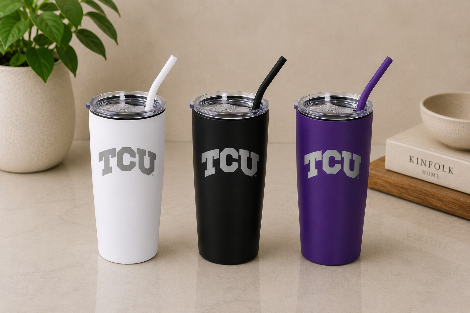 TCU Polar Camel 20 oz. Pint with Slider Lid and straw