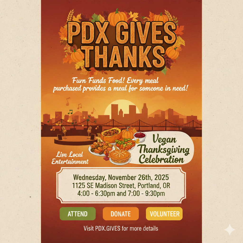 PDX.Gives presents a Vegan Thanksgiving